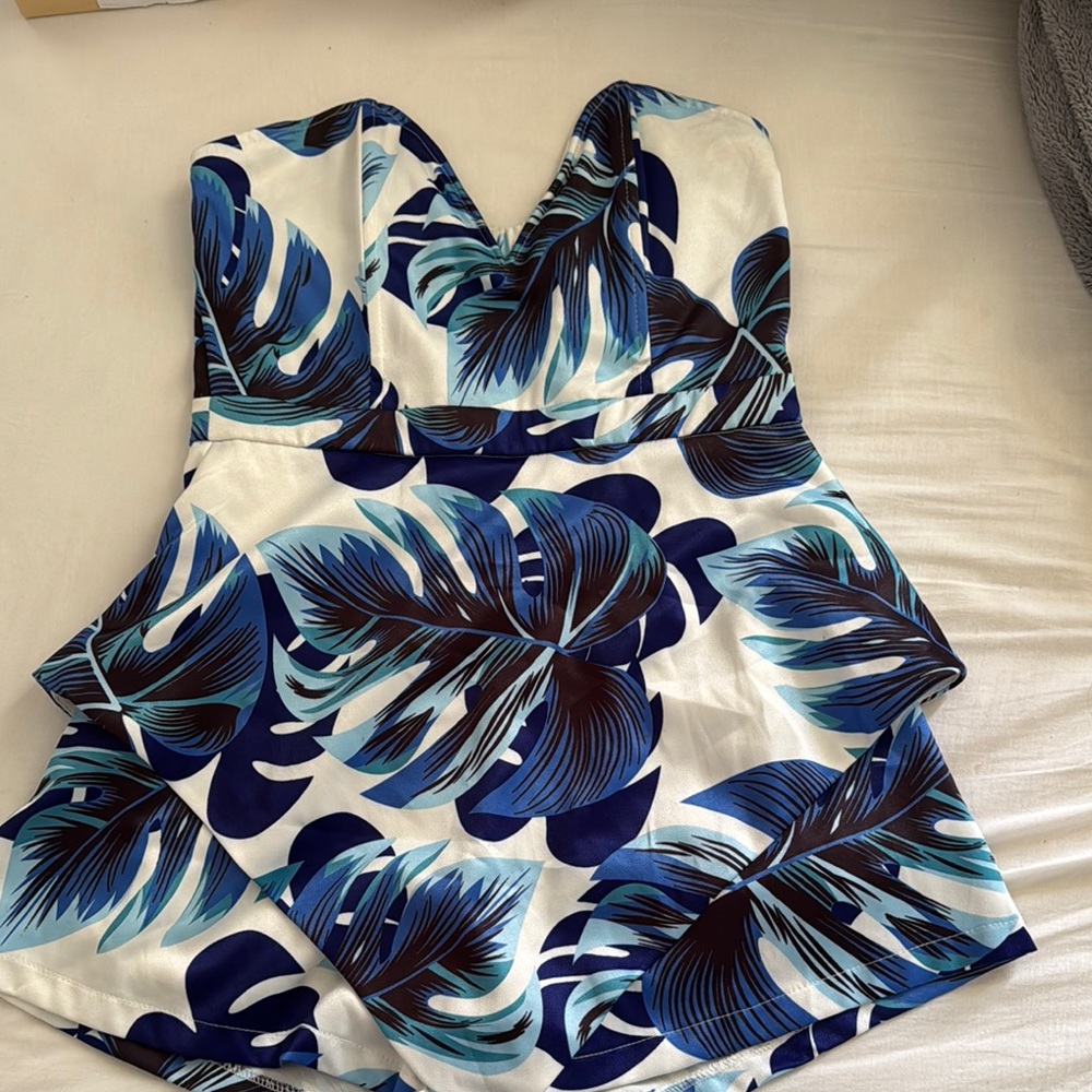 Paper Heart Romper - Floral Blue - AUS12
